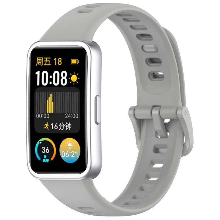 For Huawei Band 8 / 8 NFC Colorful Buckle Silicone Watch Band with 3D Curved Film