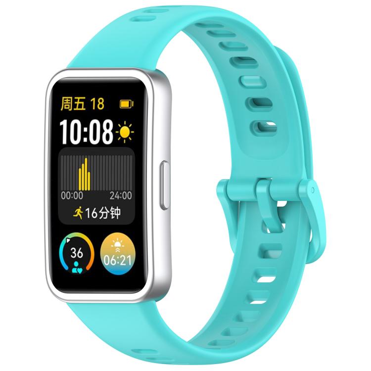 For Huawei Band 8 / 8 NFC Colorful Buckle Silicone Watch Band with 3D Curved Film