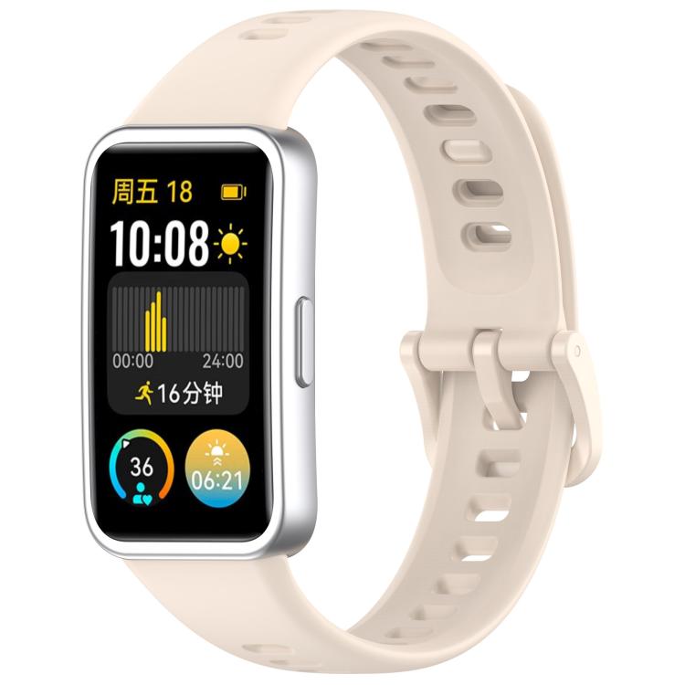 For Huawei Band 8 / 8 NFC Colorful Buckle Silicone Watch Band with 3D Curved Film