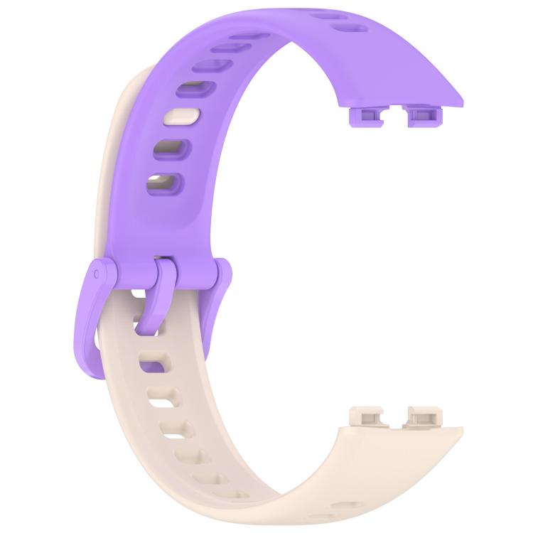 For Huawei Band 8 / 8 NFC Colorful Buckle Silicone Watch Band with 3D Curved Film