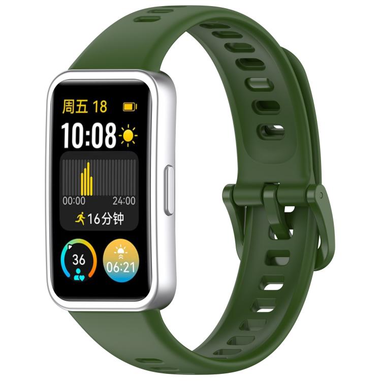 For Huawei Band 8 / 8 NFC Colorful Buckle Silicone Watch Band with 3D Curved Film