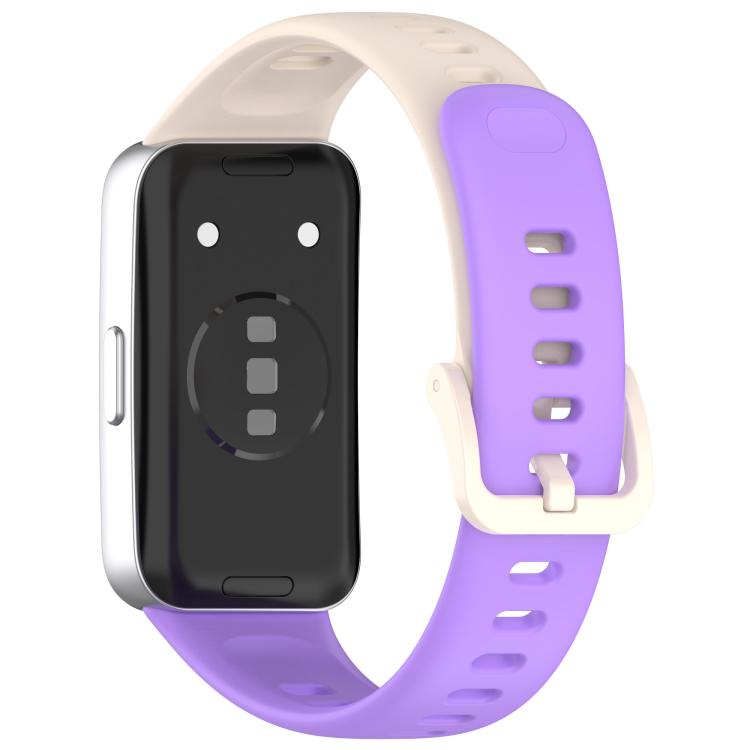 For Huawei Band 8 / 8 NFC Colorful Buckle Silicone Watch Band with 3D Curved Film