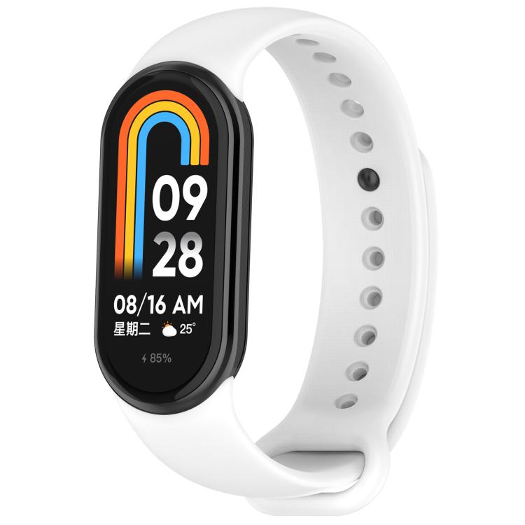 For Xiaomi Smart Band 10 / 10 NFC Solid Color Silicone Watch Band with 3D Curved Film