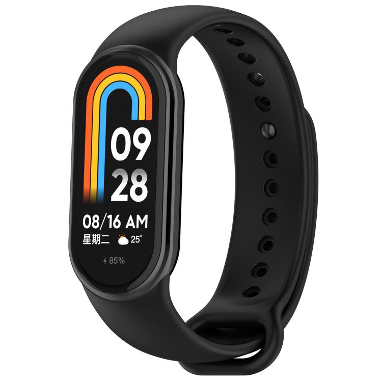 For Xiaomi Smart Band 10 / 10 NFC Solid Color Silicone Watch Band with 3D Curved Film