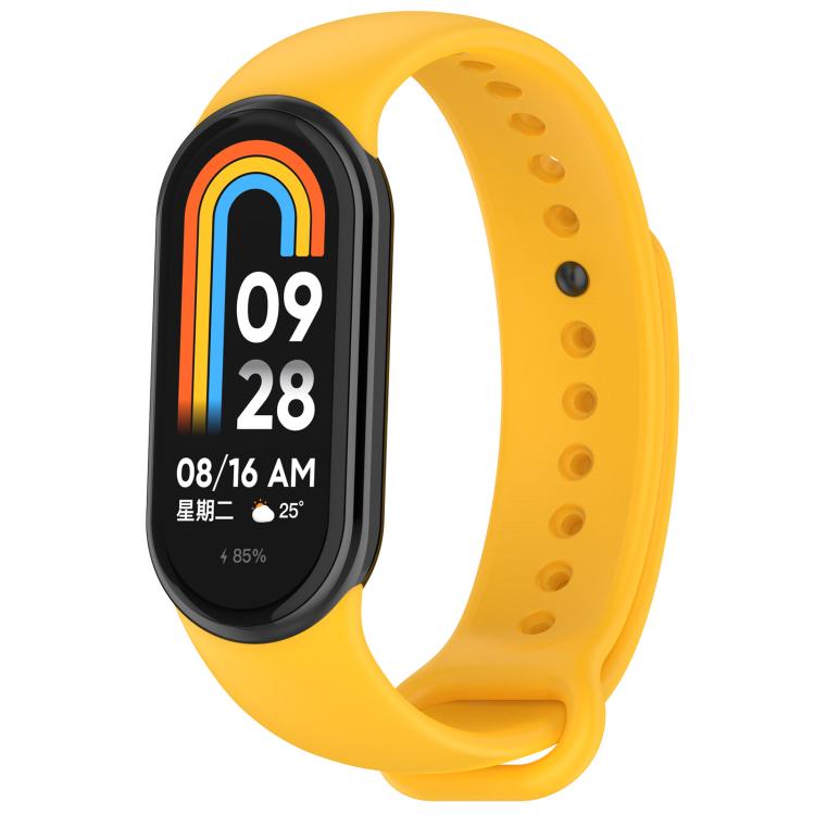 For Xiaomi Smart Band 10 / 10 NFC Solid Color Silicone Watch Band with 3D Curved Film