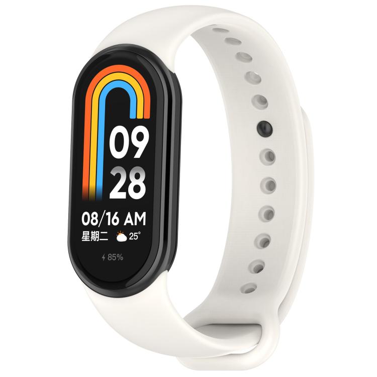 For Xiaomi Smart Band 10 / 10 NFC Solid Color Silicone Watch Band with 3D Curved Film