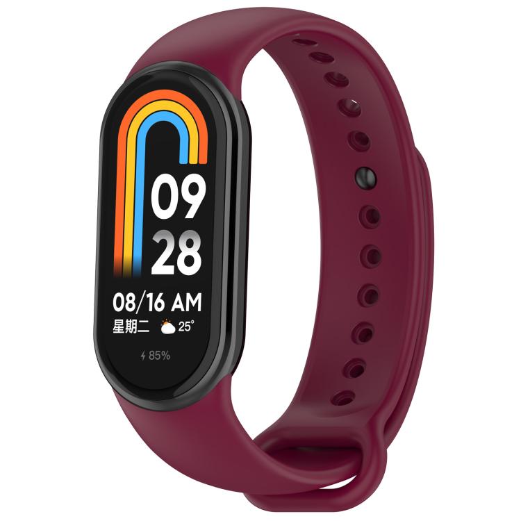 For Xiaomi Smart Band 10 / 10 NFC Solid Color Silicone Watch Band with 3D Curved Film