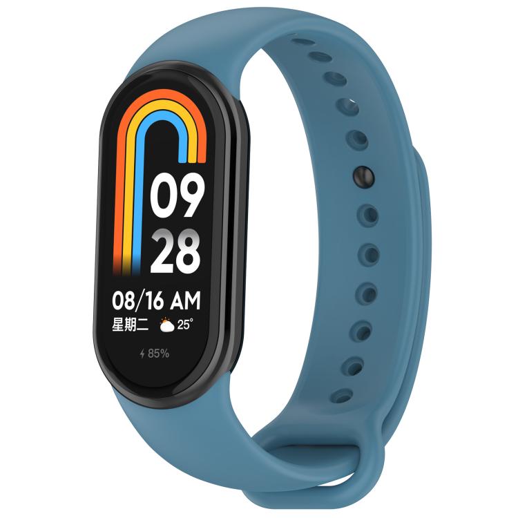 For Xiaomi Mi Band 8 / 8 NFC Solid Color Silicone Watch Band with 3D Curved Film