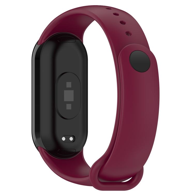 For Xiaomi Mi Band 8 / 8 NFC Solid Color Silicone Watch Band with 3D Curved Film