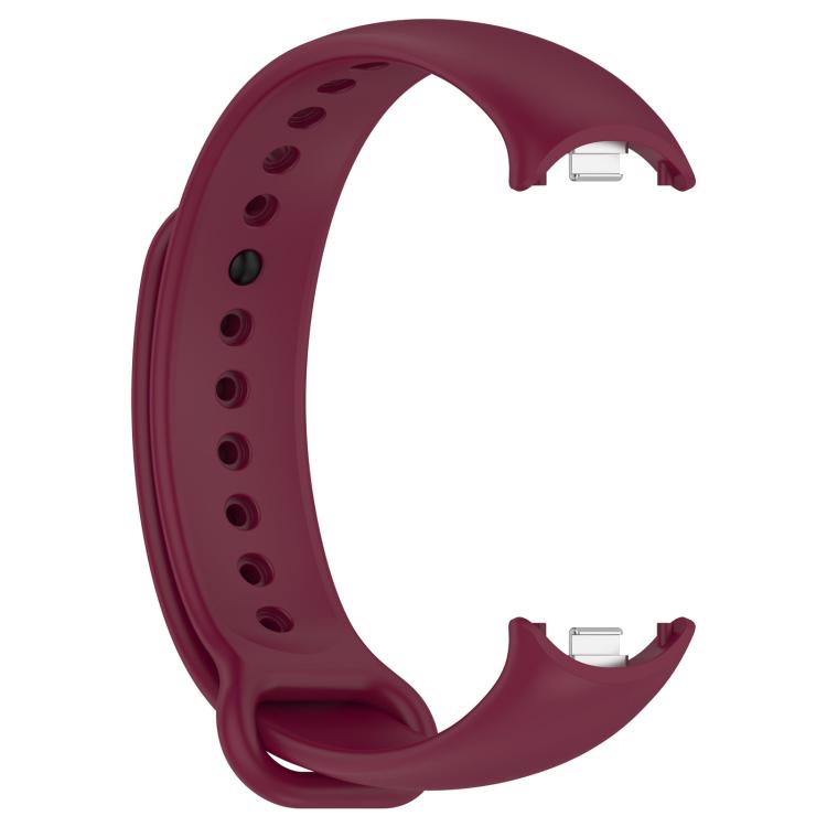 For Xiaomi Mi Band 8 / 8 NFC Solid Color Silicone Watch Band with 3D Curved Film