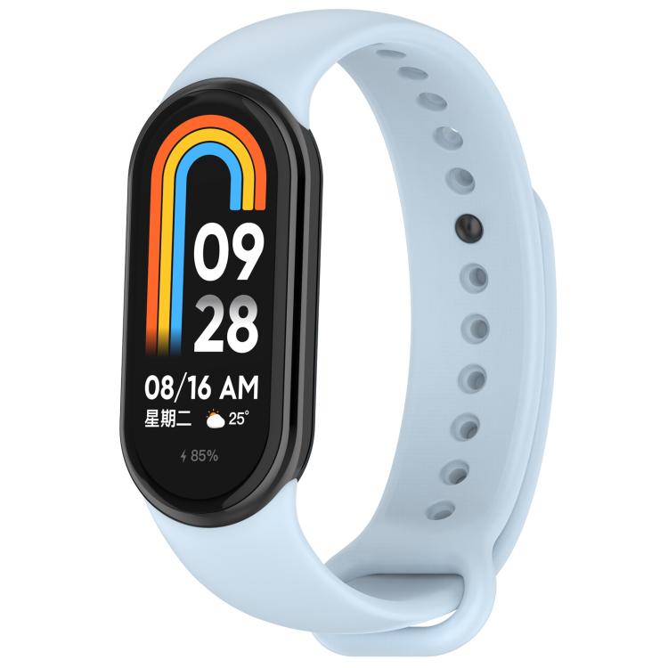 For Xiaomi Mi Band 8 / 8 NFC Solid Color Silicone Watch Band with 3D Curved Film