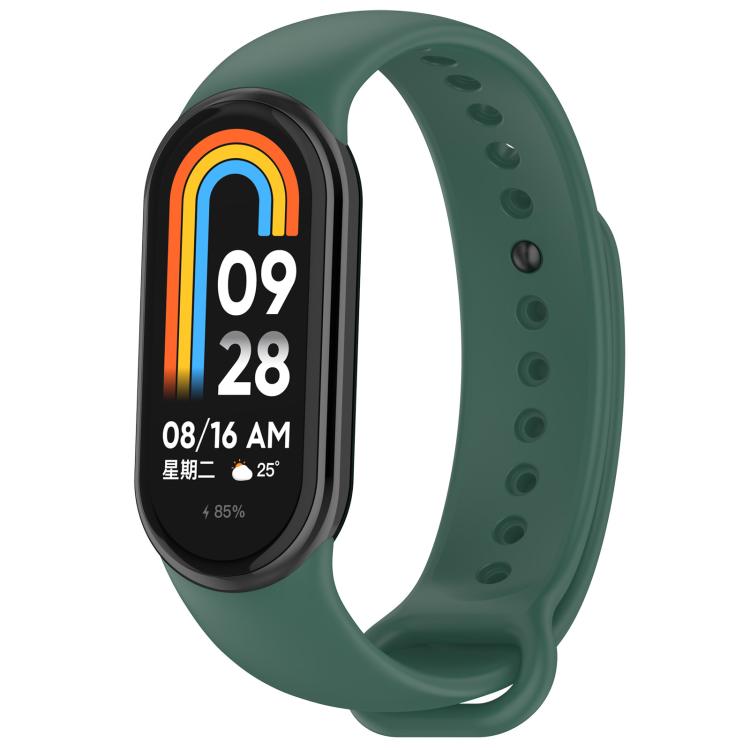 For Xiaomi Mi Band 8 / 8 NFC Solid Color Silicone Watch Band with 3D Curved Film