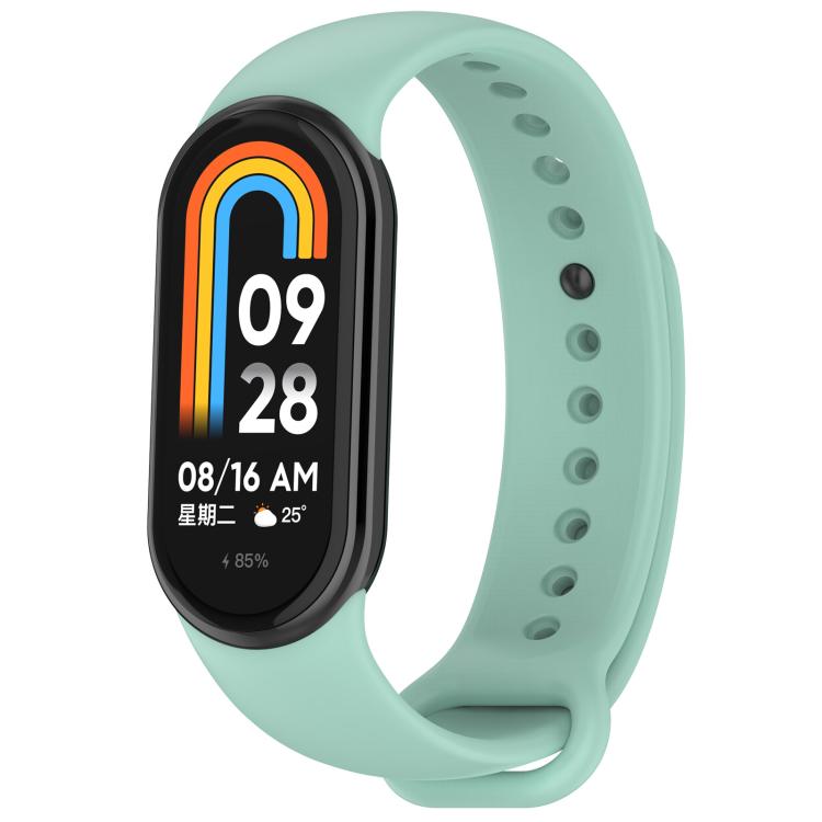 For Xiaomi Mi Band 8 / 8 NFC Solid Color Silicone Watch Band with 3D Curved Film