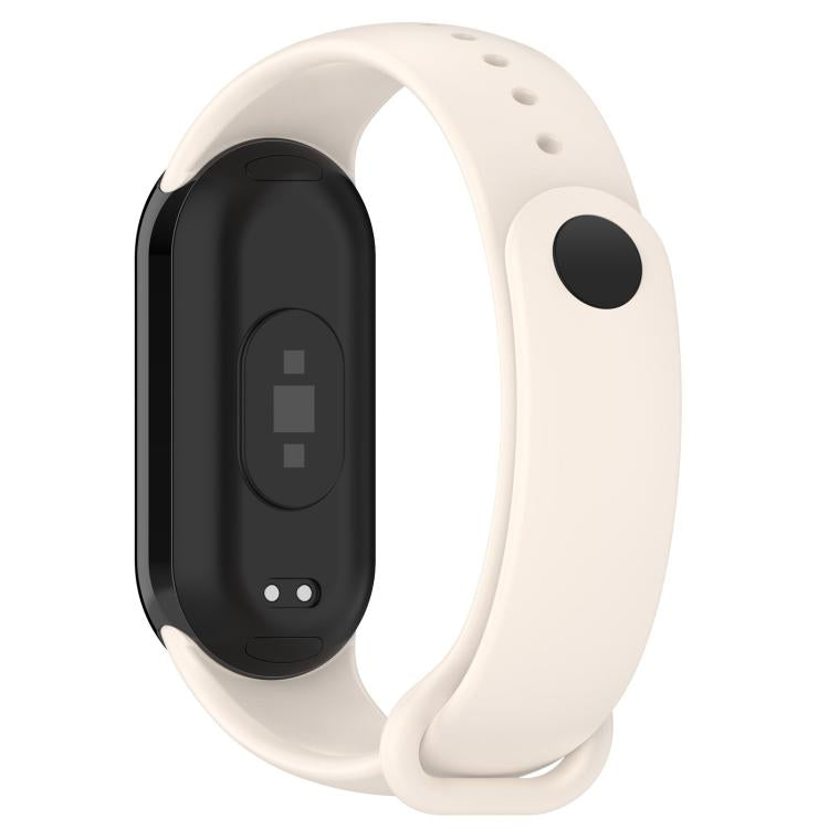 For Xiaomi Mi Band 8 / 8 NFC Solid Color Silicone Watch Band with 3D Curved Film