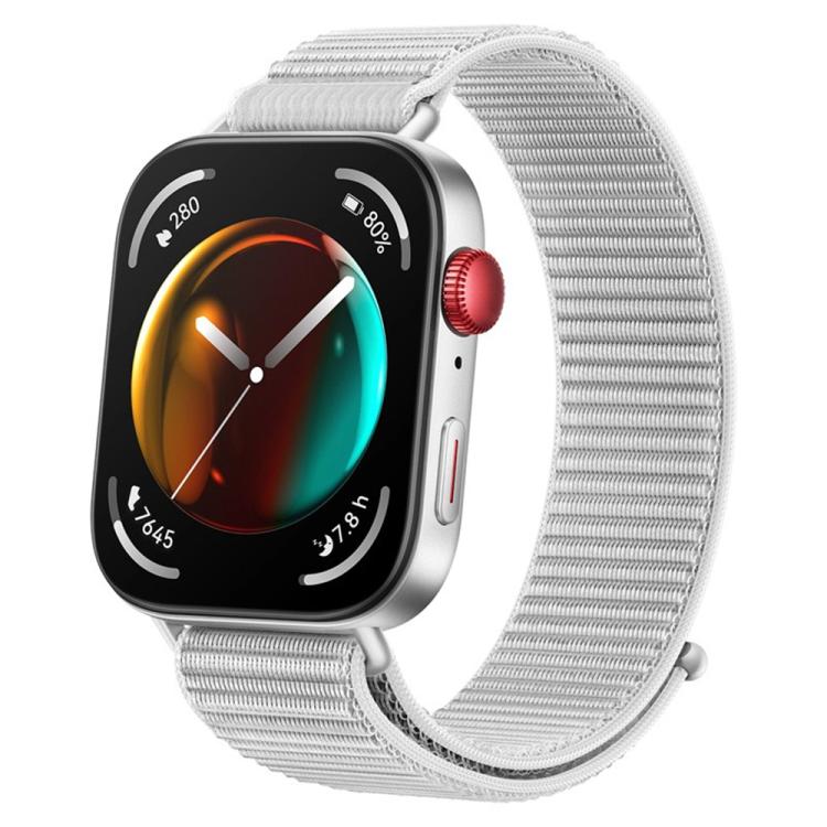 For Huawei Watch Fit 4 Pro Nylon Loop Hook and Loop Fastener Watch Band with 3D Curved Film