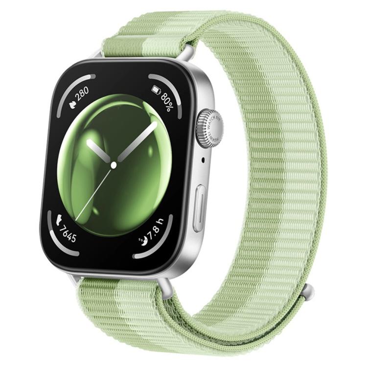 For Huawei Watch Fit 4 Nylon Loop Hook and Loop Fastener Watch Band with 3D Curved Film