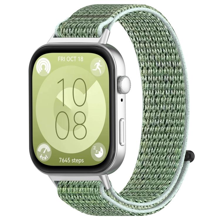 For Huawei Watch Fit 4 Pro Nylon Hook and Loop Fastener Watch Band with 3D Curved Film
