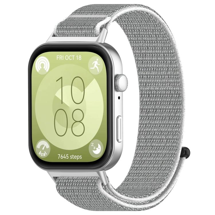 For Huawei Watch Fit 4 Pro Nylon Hook and Loop Fastener Watch Band with 3D Curved Film