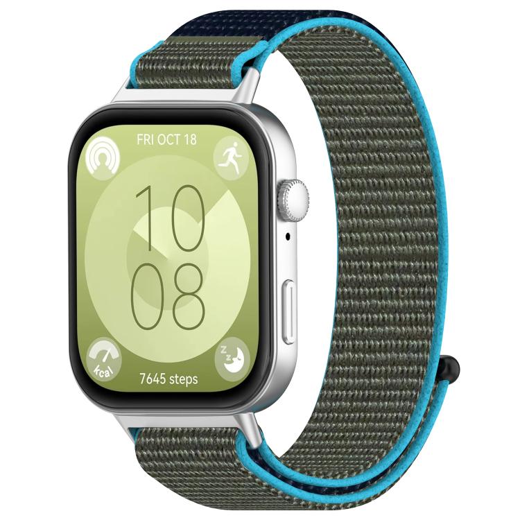 For Huawei Watch Fit 4 Pro Nylon Hook and Loop Fastener Watch Band with 3D Curved Film