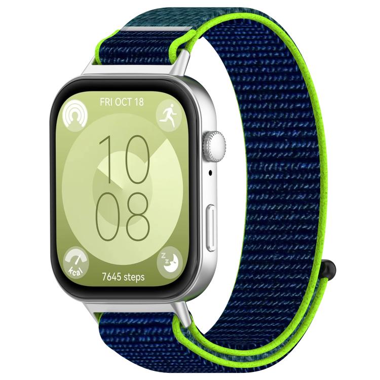 For Huawei Watch Fit 4 Pro Nylon Hook and Loop Fastener Watch Band with 3D Curved Film