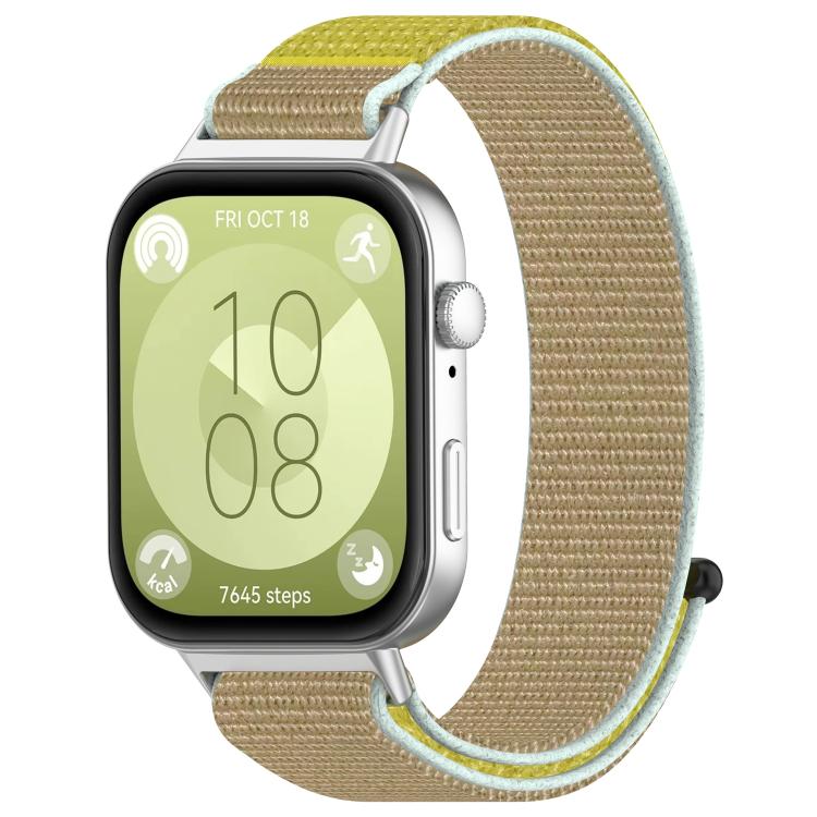 For Huawei Watch Fit 4 Pro Nylon Hook and Loop Fastener Watch Band with 3D Curved Film