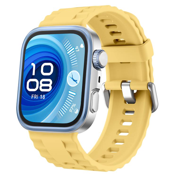 For Huawei Watch Fit 4 Solid Color Silicone Watch Band with 3D Curved Film