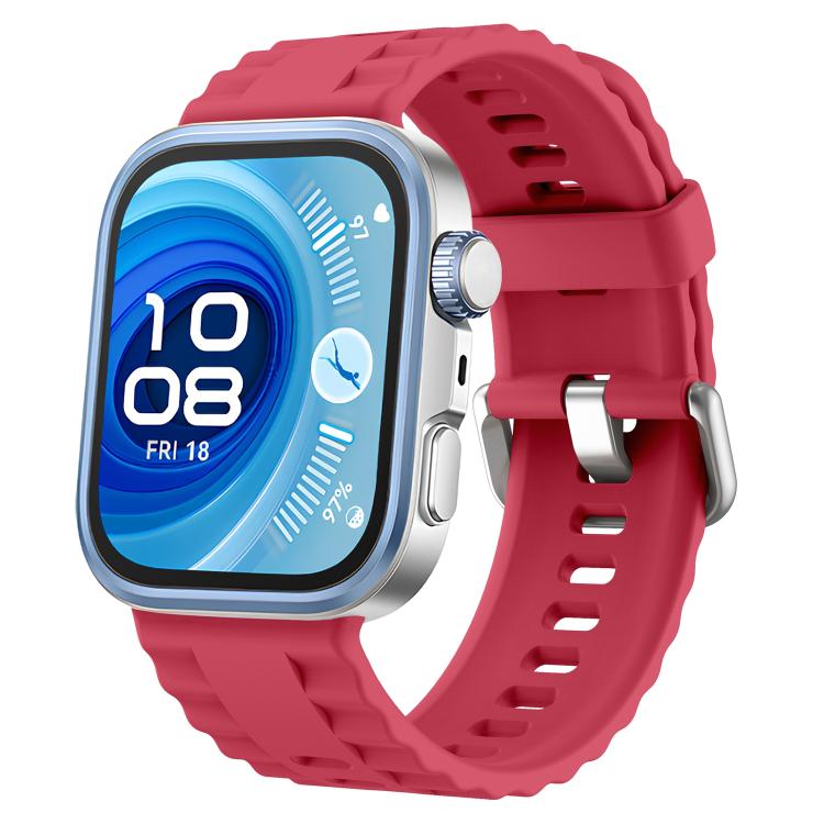 For Huawei Watch Fit 4 Solid Color Silicone Watch Band with 3D Curved Film