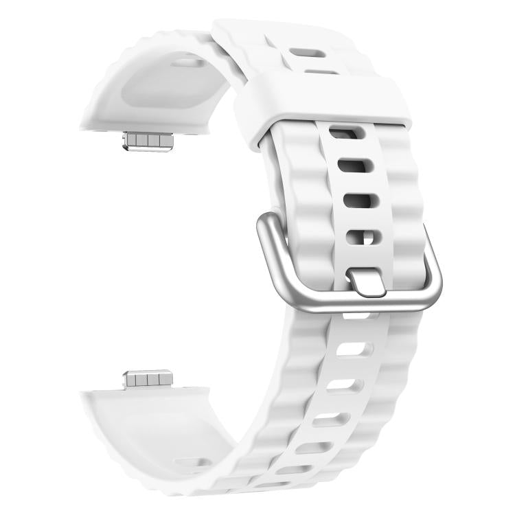 For Huawei Watch Fit 4 Solid Color Silicone Watch Band with 3D Curved Film