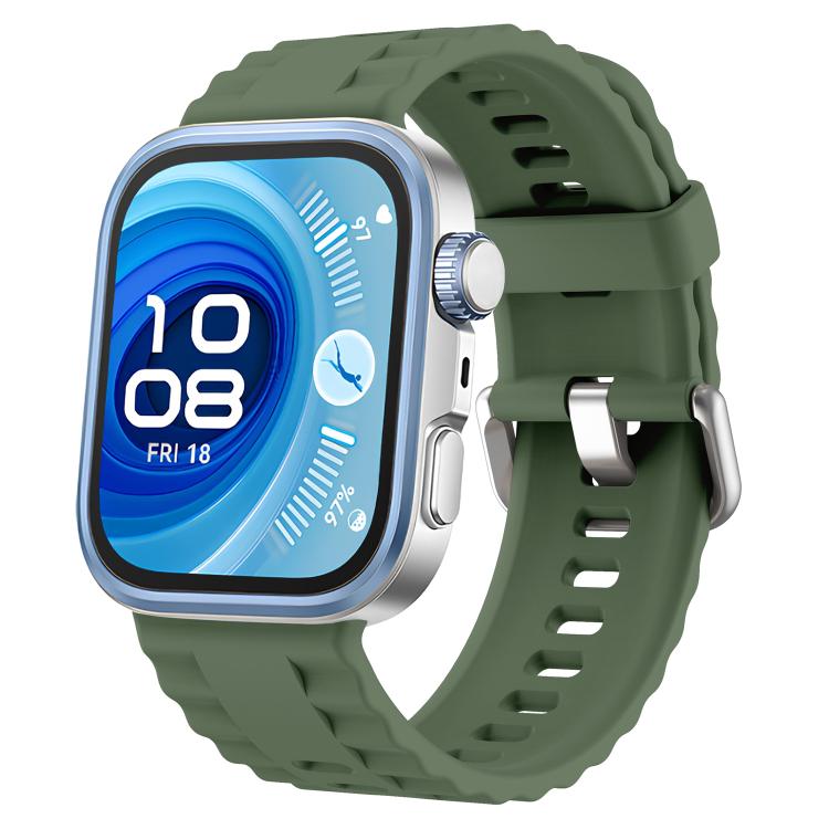 For Huawei Watch Fit 4 Solid Color Silicone Watch Band with 3D Curved Film