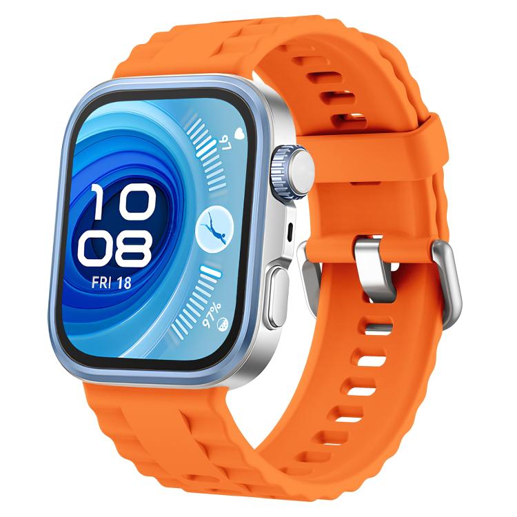 For Huawei Watch Fit 3 Solid Color Silicone Watch Band with 3D Curved Film