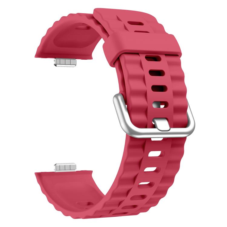 For Huawei Watch Fit 3 Solid Color Silicone Watch Band with 3D Curved Film