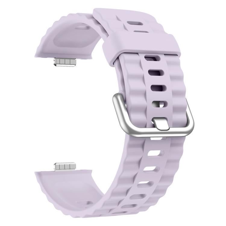 For Huawei Watch Fit 3 Solid Color Silicone Watch Band with 3D Curved Film