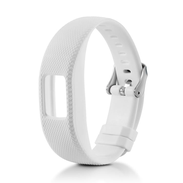 For Garmin Vivofit 4 xDfind Silver Buckle Silicone Sport Watch Band, Size:S