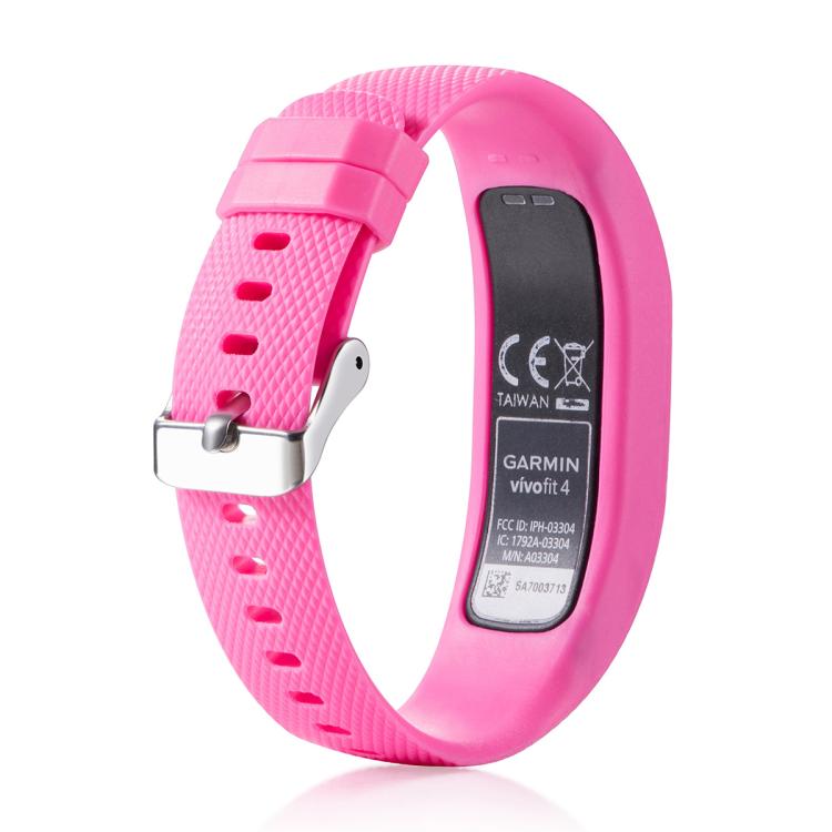 For Garmin Vivofit 4 xDfind Silver Buckle Silicone Sport Watch Band, Size:S