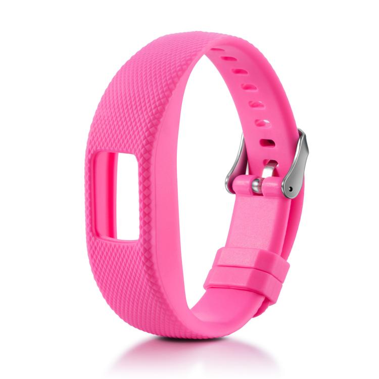 For Garmin Vivofit 4 xDfind Silver Buckle Silicone Sport Watch Band, Size:S