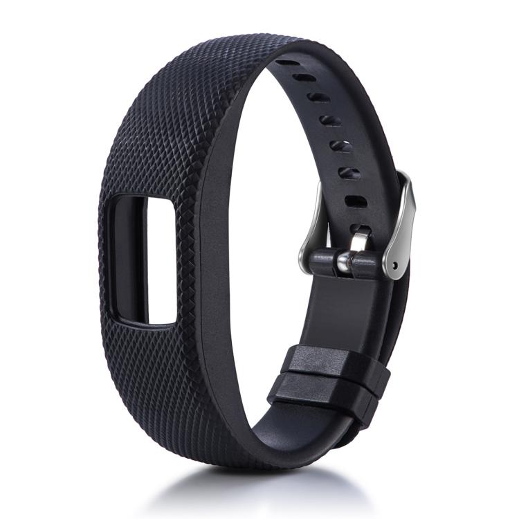 For Garmin Vivofit 4 xDfind Silver Buckle Silicone Sport Watch Band, Size:S