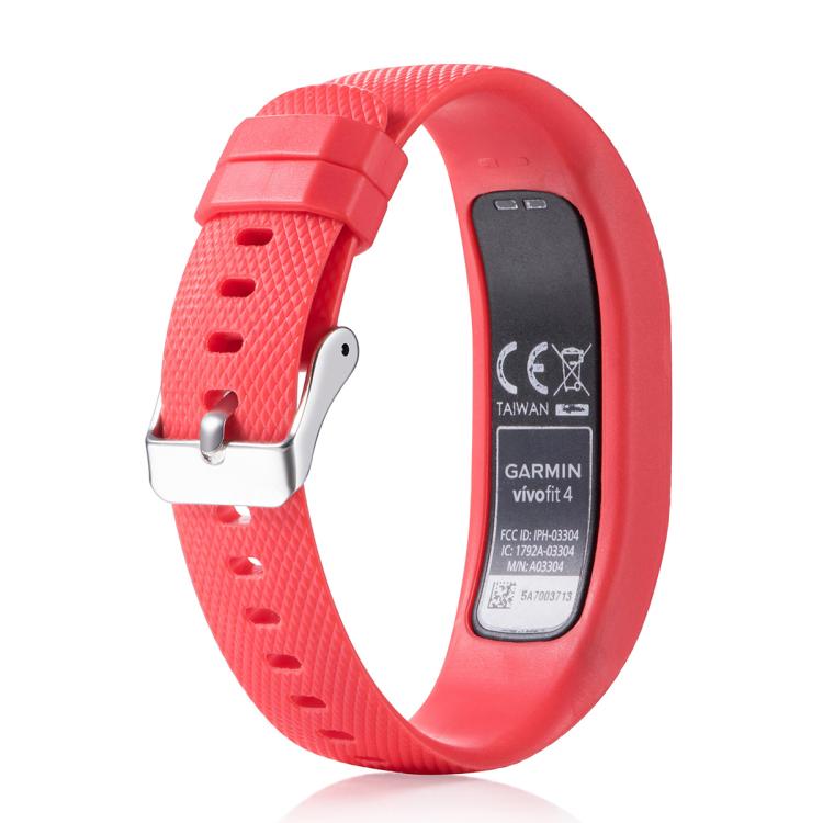 For Garmin Vivofit 4 xDfind Silver Buckle Silicone Sport Watch Band, Size:S