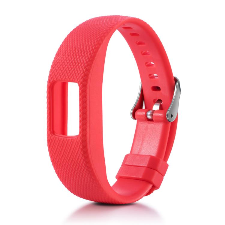 For Garmin Vivofit 4 xDfind Silver Buckle Silicone Sport Watch Band, Size:S