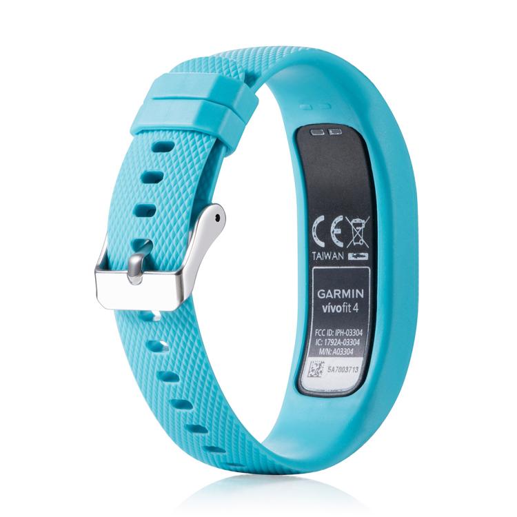For Garmin Vivofit 4 xDfind Silver Buckle Silicone Sport Watch Band, Size:S