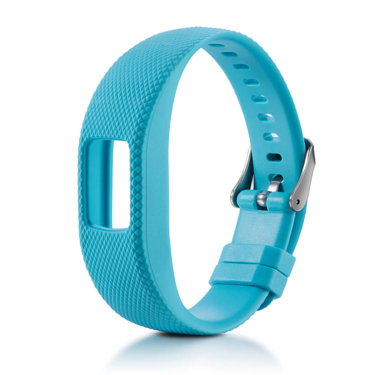 For Garmin Vivofit 4 xDfind Silver Buckle Silicone Sport Watch Band, Size:S