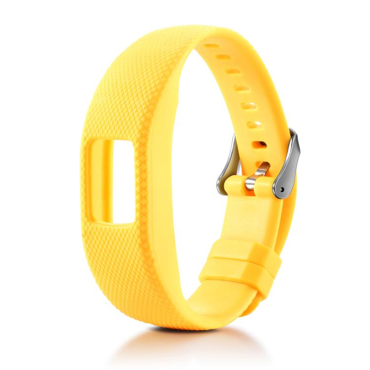 For Garmin Vivofit 4 xDfind Silver Buckle Silicone Sport Watch Band, Size:S