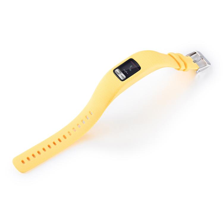 For Garmin Vivofit 4 xDfind Silver Buckle Silicone Sport Watch Band, Size:S
