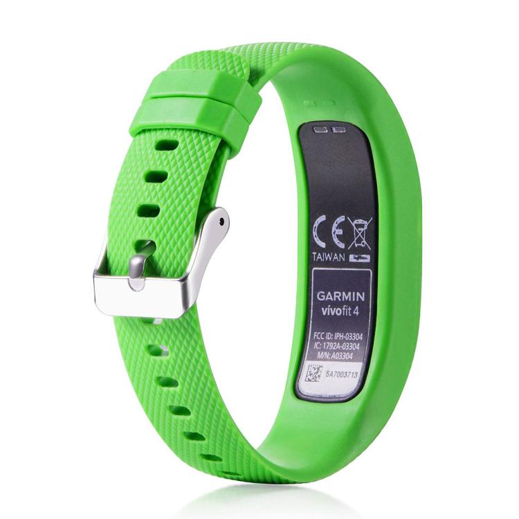 For Garmin Vivofit 4 xDfind Silver Buckle Silicone Sport Watch Band, Size:S