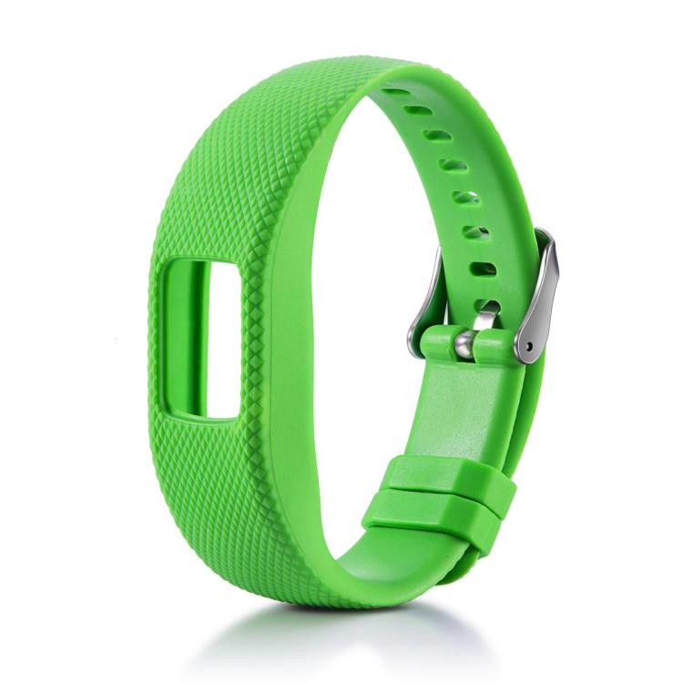 For Garmin Vivofit 4 xDfind Silver Buckle Silicone Sport Watch Band, Size:S