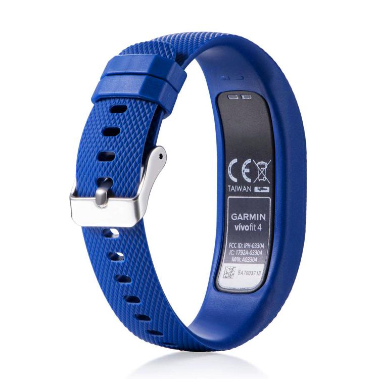 For Garmin Vivofit 4 xDfind Silver Buckle Silicone Sport Watch Band, Size:S