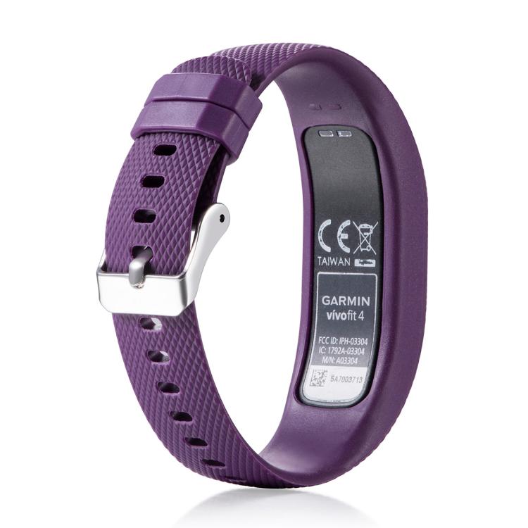 For Garmin Vivofit 4 xDfind Silver Buckle Silicone Sport Watch Band, Size:S