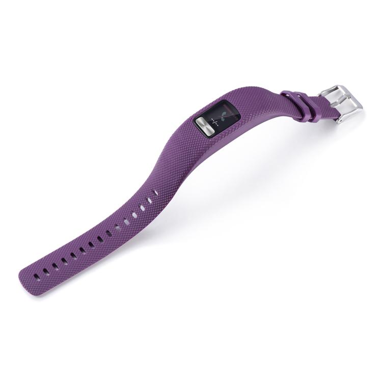 For Garmin Vivofit 4 xDfind Silver Buckle Silicone Sport Watch Band, Size:S