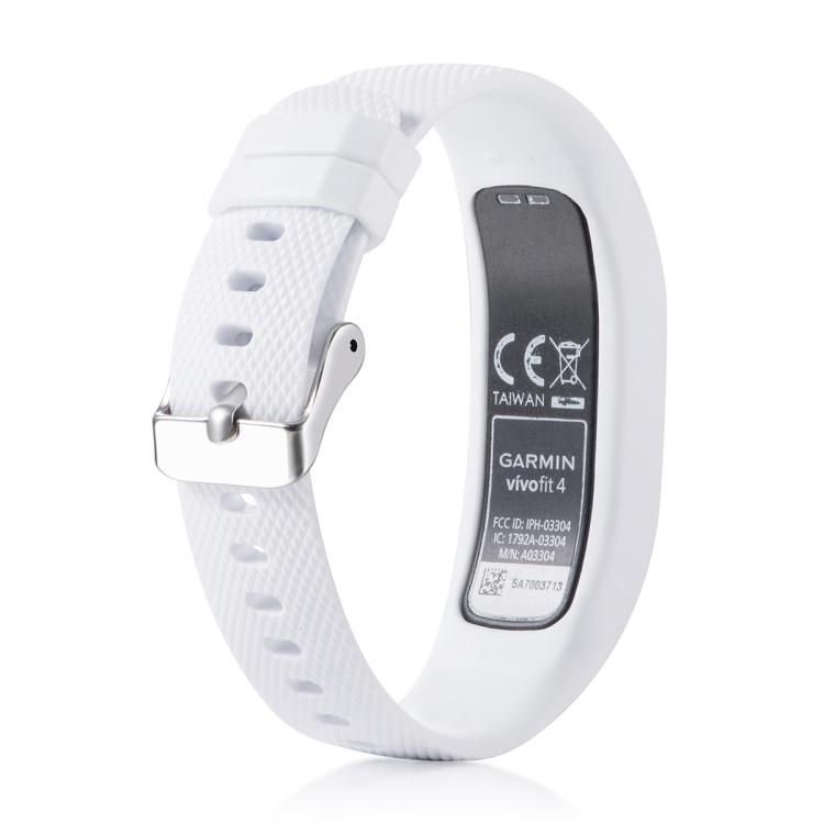 For Garmin Vivofit 4 xDfind Silver Buckle Silicone Sport Watch Band, Size:L