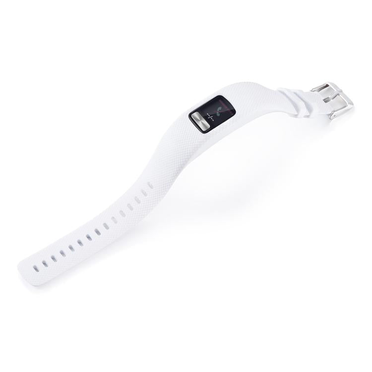 For Garmin Vivofit 4 xDfind Silver Buckle Silicone Sport Watch Band, Size:L
