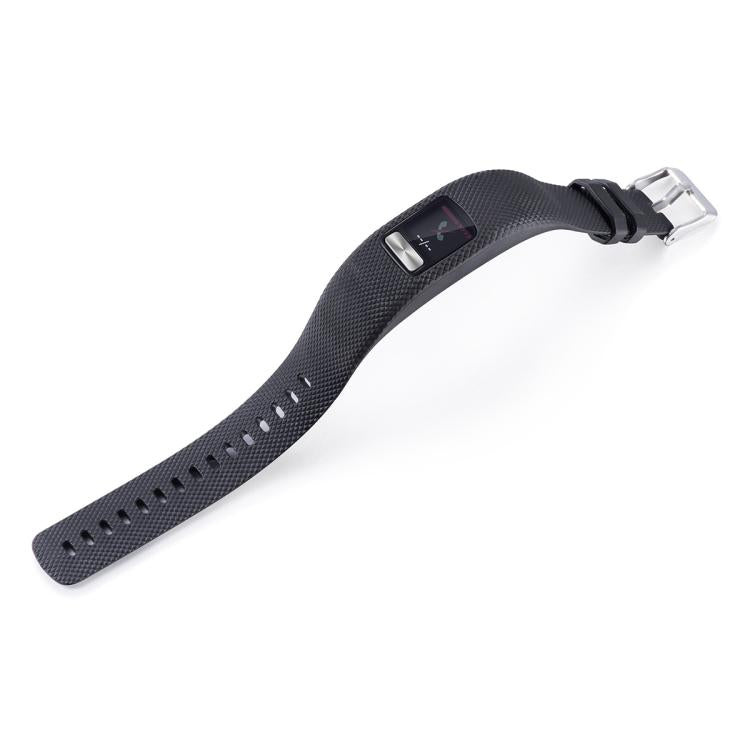 For Garmin Vivofit 4 xDfind Silver Buckle Silicone Sport Watch Band, Size:L